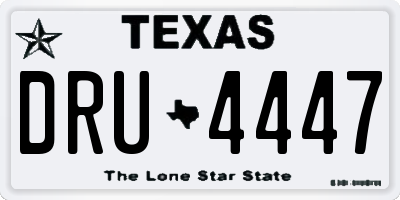 TX license plate DRU4447