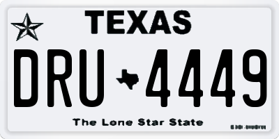 TX license plate DRU4449