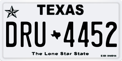 TX license plate DRU4452