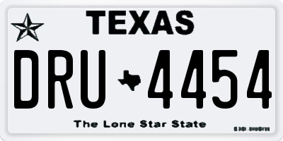 TX license plate DRU4454