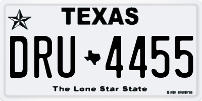 TX license plate DRU4455