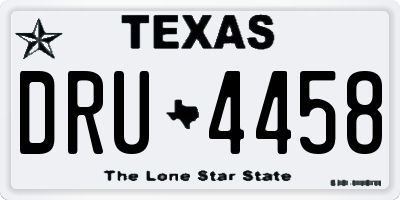 TX license plate DRU4458