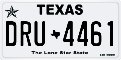 TX license plate DRU4461