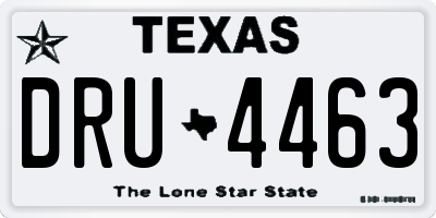 TX license plate DRU4463