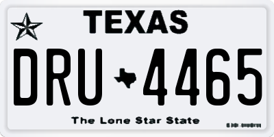 TX license plate DRU4465
