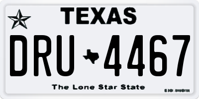 TX license plate DRU4467