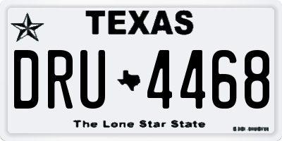TX license plate DRU4468