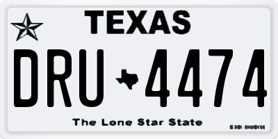 TX license plate DRU4474