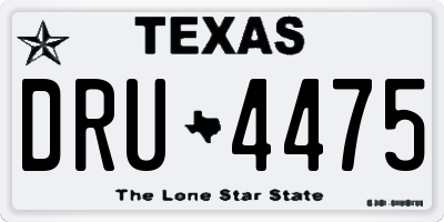 TX license plate DRU4475