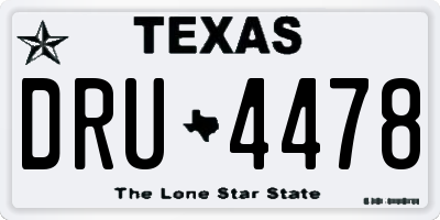 TX license plate DRU4478