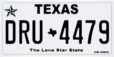 TX license plate DRU4479