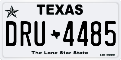 TX license plate DRU4485