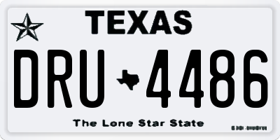 TX license plate DRU4486
