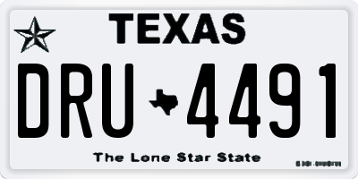 TX license plate DRU4491