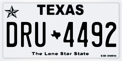 TX license plate DRU4492