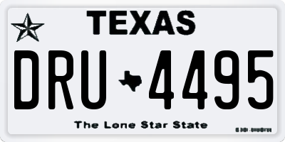 TX license plate DRU4495