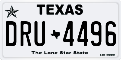 TX license plate DRU4496