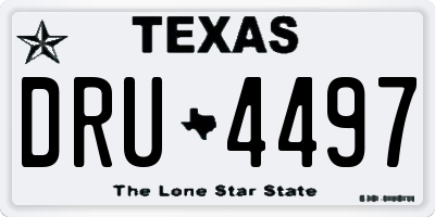 TX license plate DRU4497