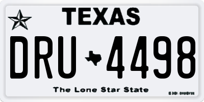 TX license plate DRU4498