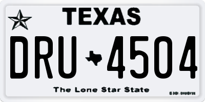 TX license plate DRU4504