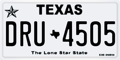 TX license plate DRU4505