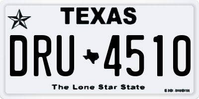 TX license plate DRU4510