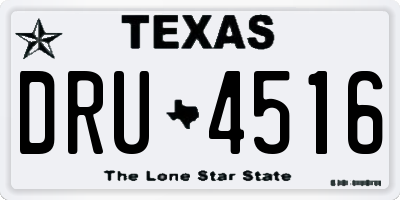 TX license plate DRU4516