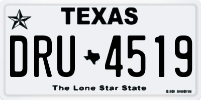 TX license plate DRU4519