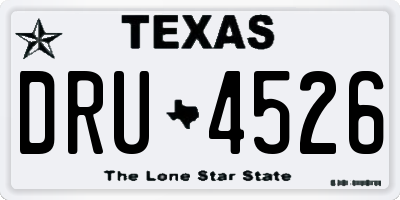 TX license plate DRU4526