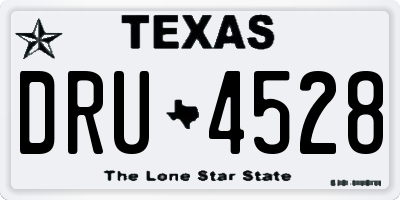 TX license plate DRU4528