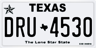 TX license plate DRU4530