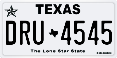 TX license plate DRU4545