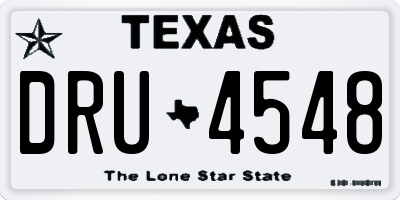 TX license plate DRU4548