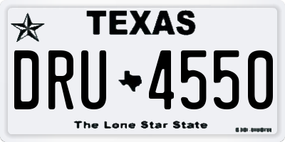 TX license plate DRU4550