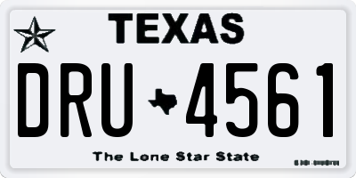 TX license plate DRU4561