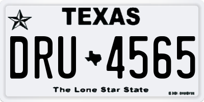 TX license plate DRU4565