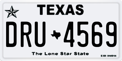 TX license plate DRU4569