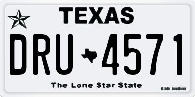 TX license plate DRU4571