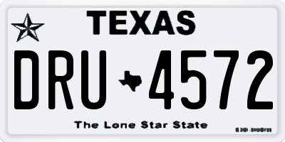 TX license plate DRU4572