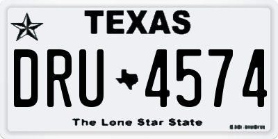 TX license plate DRU4574