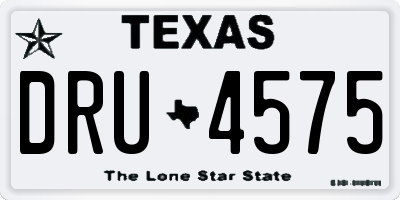 TX license plate DRU4575