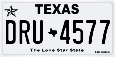TX license plate DRU4577