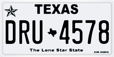 TX license plate DRU4578