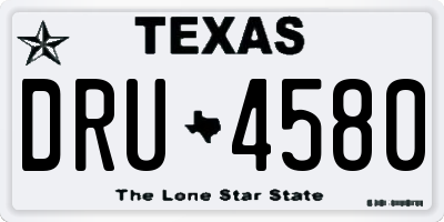 TX license plate DRU4580