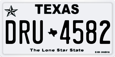 TX license plate DRU4582