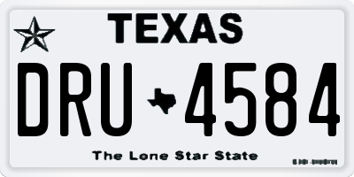 TX license plate DRU4584