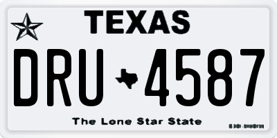 TX license plate DRU4587