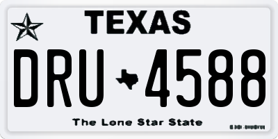 TX license plate DRU4588