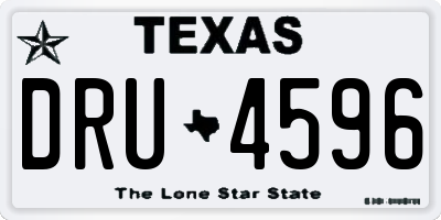 TX license plate DRU4596