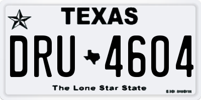 TX license plate DRU4604
